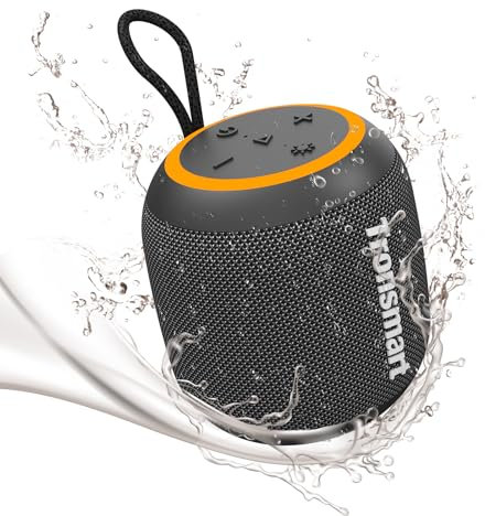 Tronsmart Altoparlante Bluetooth portatile con luci, vero accoppiamento stereo wireless e bassi migliorati, riproduzione 18H, altoparlante doccia impermeabile IPX7 e altoparlanti esterni