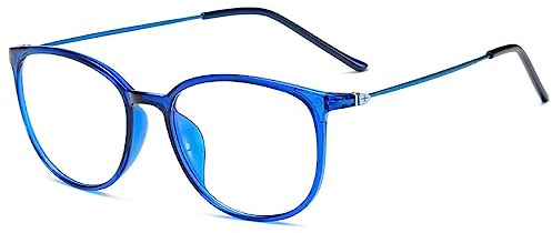 ZUVGEES Mode Runden TR90 Blaulichtfilter Lesebrille für Herren und Damen mit Federscharnier Lightweight Anti-blaue Computerbrille