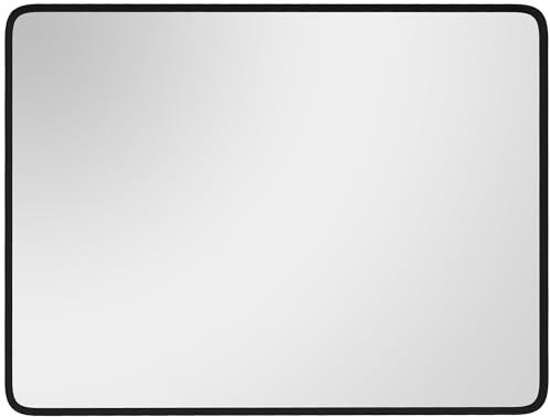 HOMCOM Miroir rectangulaire Mural 91,4 x 61 cm Cadre en Aluminium Style Minimaliste décoration Noir