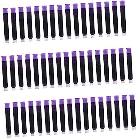 Ciieeo 100 Pièces Stylos À D'Encre Recharges De Stylo À Encre Colorée Stylos À Plume Jetables Stylo Plume Encre Violet Court Cartouches De Fontaine En Plastique Standard Stylo