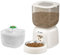 Puppy Kitty Distributeur Croquettes Chat Automatique et Fontaine à Eau Chat Combo, Autonomie de la Batterie jusqu'à 180 Jours, Enregistrement Vocal 10S, 3L Distributeur Croquettes et 2L Fontaine