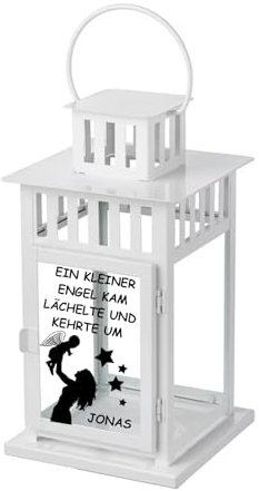 Grablaterne mit Text - Grabschmuck - Gedenkstätte - Altar- Grablicht - Laterne - Sternenkind Engel #1