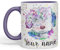Vixar Personalised with Your Text Cockapoo Cockerpoo Dog Pet Animals Watercolour Art Coloured Ceramic Mug Cup Gift 330ml 11oz Custom Work Office Tea Coffee (Purple)