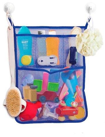 Bolsa Juguetes Bañera, Organizador de Juguetes para el Baño ExtraGrande, Red de Juguetes para la Bañera, Bolsa para Guardar los Juguetes de Bebe y Niños, Secado Rápido y Sin Ganchos Metálicos