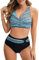 UMIPUBO Costume da Bagno Donna A Vita Alta Due Pezzi Bikini Set Push Up Costumi da Mare Bikini Top Imbottito Reggiseno Abiti da Spiaggia Regolabile Beachwear Swimwear (Nero-A, XL)
