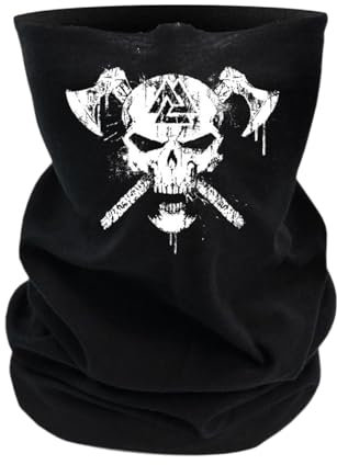 Schlauchschal Halstuch Wikinger Wotan Totenkopf Germanen Axt Vikings Runen Odin