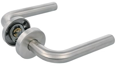 Amig - Manilla Modelo 4RX de Alta Resistencia para Puertas de Paso Frecuente - Acero Inoxidable AISI 316 - Acabado Mate - Ø52 mm - Incluye Tornillos Antirrobo y Accesorios de Instalación