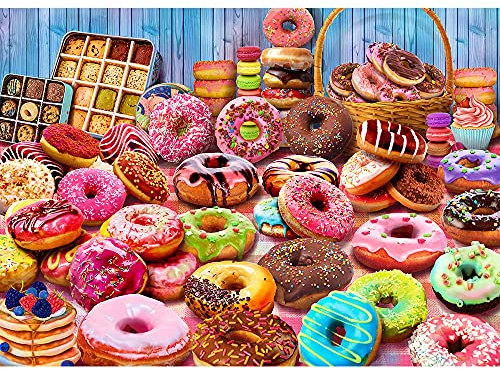 Puzzle 1000 Teile,Puzzle Erwachsene, Impossible Puzzle, Geschicklichkeitsspiel für die ganze Familie,Puzzle farbenfrohes Legespiel -Krapfen.Home Dekoration Puzzle.