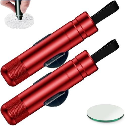 Resquestick Emergency Tool 2024 New, Resquestick Rescue Glass Breaker, Safe Hammer Glass Breaker-Seat Belt Cutter (2pcs-red)