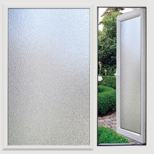 Fensterfolie Blickdicht Sichtschutzfolie Fenster 40 x 200 cm Selbsthaftend, Milchglasfolie Statisch Haftend ohne Klebstoff Folie Fenster Sichtschutz Anti UV für Zuhause Büro Matt (40 x 200 cm)