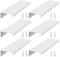 TYGFRT 6-Piece Hidden Door Handles - White Metal Drawer Handles for Kitchen & Bedroom