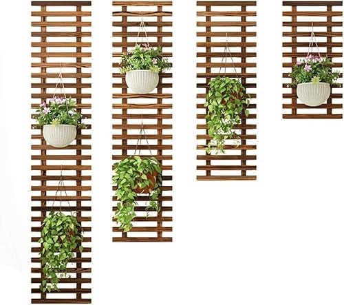 TONG TONG Schwimmend Pflanze Regale Balkon An der Wand montiert Hölzern Blumentopfhalter Fleischig Stand Grüner Rettich Kletterwand Garten Pflanze Aufhänger Innen Dekoration (29 x 90cm)