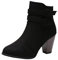 Stivaletti casual estivi stivaletti da donna in pelle con tacco pesante invernale stivali grandi moda stivali corti da donna con tacchi alti caldi da donna stivaletti da giardino, Nero , 40 EU