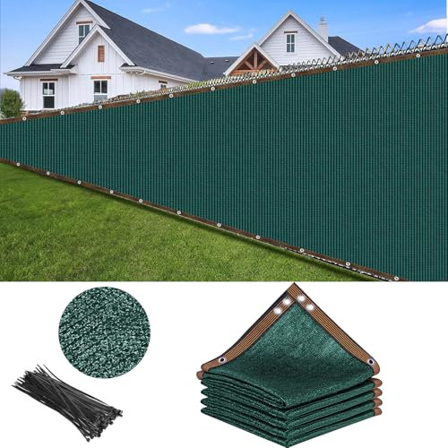 Privacy Fence Screen Green Garden Privacy Fence Panels Covering Chain Link Garden Fence Heavy Duty Gardens Windscreen Fencing Mesh for Outdoor Balcony Backyard Deck Porch Patio (6.5 x 50 ft)