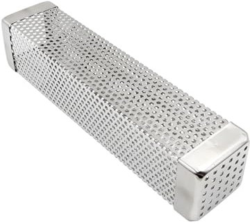 ZONADAH Pellet Smoker Tube 10 Inches Stainless Steel BBQ Smoker Tube Wood Chip Smoke Box Barbecue Smoker for Gas and Charcoal Grilling Outdoor Cooking Accessories