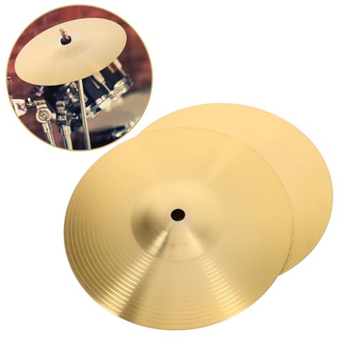 BESTonZON 2 Stücke Metall Becken für Schlagzeug Jazz Set 19,50 cm Drum Kit Becken Crash und Splash Glatte Schlagzeugbecken Percussion Zubehör Schlagzeugset Gold