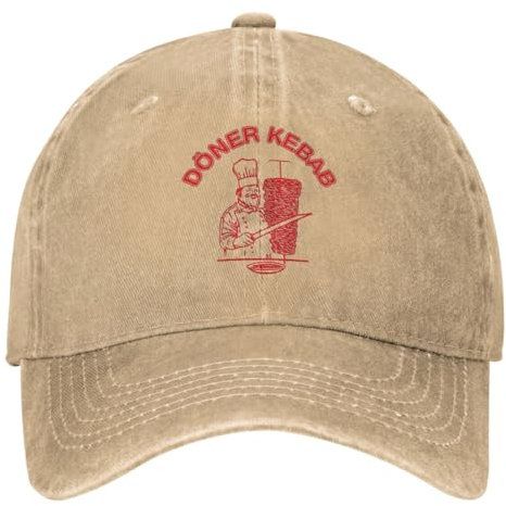 schwarze Baseballkappe Döner Kebab Casual Baseballkappe Frühling Lustige Grafik Trucker Hut Outdoor Gym Snapback Cap Frauen Männer Trendige Baseballkappen Personalisiert Papa Geschenk für Freund