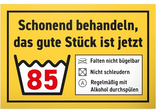 DankeDir! Schonend behandeln - Kunststoff Schild 30 x 20 cm - Geburtstagsgeschenk 85. Geburtstag Männer & Frauen 85er Geschenk 85 Jahre - Geburtstagsdeko Partydeko Geschenkidee Geburtstagskarte