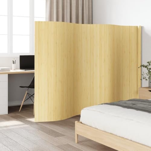 Gecheer Divisorio Ambienti Naturale Chiaro 165x400 cm in bambù,Paravento,Pieghevole,Separè per Interni,Paravento Separé,Pieghevole in Legno, Separé Divisorio Interno,Separe divisorio Interno,L377000