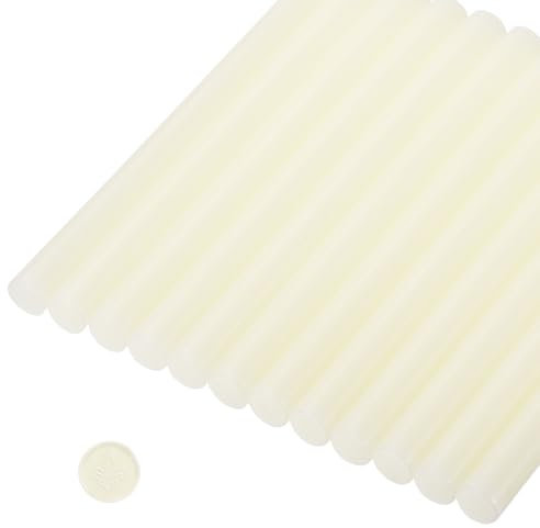 sourcing map 12 Pcs Translucent Cylinder Sealing Wax Stick Glue Gun Wax Seal Rod Craft Adhesive Waxing for Letter Seal Wax Stamp,Wedding Invitations, Packaging Decoration