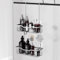 FUNPALA Duschablage Ohne Bohren Duschregal Hängen Organizer Shampoo Duschgel Halterung mit 2 Duschkörben Halterung Shower Shelf Mit 4 Haken Edelstahl Silber 32x57cm