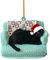 Gsheocm Weihnachts Anhänger Schwarze Katze Weihnachtsbaum Dekoration hängende Ornamente Christbaumschmuck Katze 2D Acryl Weihnachten Hängedeko Weihnachtsbaumschmuck, Weihnachtsdeko Innen