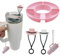 MOSNOW Cup Snack Bowl Compatible with 30OZ &40 OZ,Snack Tray, Reusable Snack Bowl, Easy - to - Carry Silicone Snack Bowls, 4 Separate Trays of Candy, Popcorn, Fruit, Snacks (Pink)