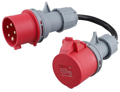 Diheohg 5-Poliger Roter -Adapter, 32 A Stecker auf 16 A Buchse, Gen Ev-Ladegerät, Verlängerungskabel, Stecker, 400 V Steckdose