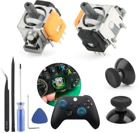 RongZy 2 Stück für Xbox Series S/X Hall Effekt Sticks Kompatibel mit Xbox Series S/X Joystick 3D Analog Sensor Controller mit Thumbsticks Reparatur Kit Ersatz Accessory
