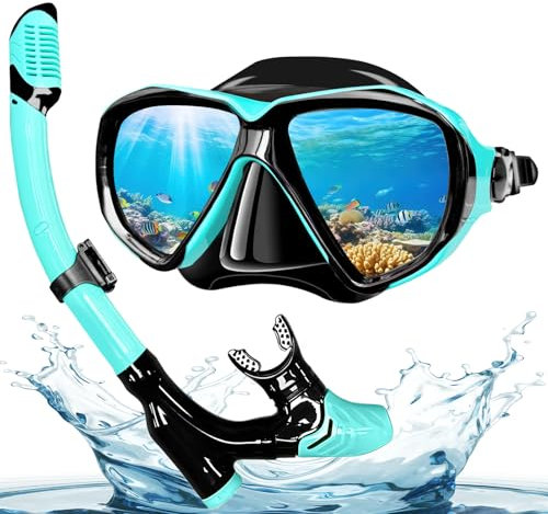 Schnorchelset Schnorcheln Set mit Schnorchel und Taucherbrille,Schnorchelset Erwachsene,Professionelle Schnorchel ausrüstung für Schnorcheln, Schwimmen und Tauchen