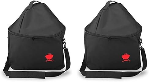 Weber Premium Tragetasche für Smokey Joe Grill, mit Tragegurt, Henkel und Reißverschluss für den Transport, atmungsaktiv UV- & wasserbeständig, Grillcover, BBQ-Abdeckung - Schwarz (7121)