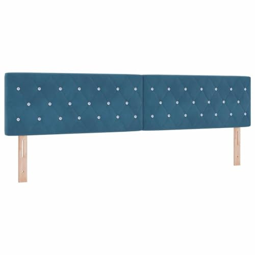 vidaXL Kopfteil Dunkelblau 200 cm Samt | Moderner, gepolsterter Stil bringt Eleganz, Einfach und bequem anpassbar, Samt, der sich gut anfühlt