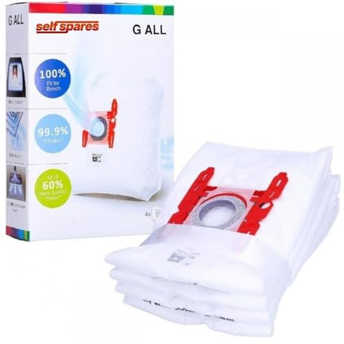 SELF SPARES - Sacs d'aspirateur compatibles avec Bosch BBZ41FGALL, PowerProtect Type G All – Compatible avec Bosch GL-30 Series (BGL3B110, BGL3B112, BGL3B330) – Sacs à poussière à haute filtration