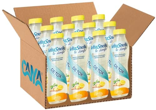 12X linfe Acqua Minerale Naturale Detox con Limone, Zenzero per vitasnella 500ml