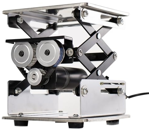 HPMCVE Elektrische Edelstahl-Hebebühne, Kleiner Labor-Hebeständer mit Fernbedienung, Labor-Hubtisch, Tragkraft 10 kg, geräuscharm, für Schullabore und die industrielle Produktion(15x15cm)