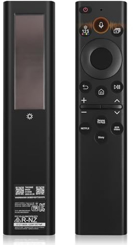 BN59-01385A Solar Voice Remote Control for Samsung Frame Smart TVs Compatible for Samsung 2021-2024 Crystal QLED 4K 8K Smart TVs Series, 4 Shortcut Buttons, Black