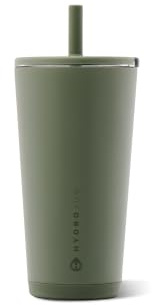 HydroJug Everyday Tumbler Ceramic Lined Insulated Tumbler with Straw and Soft Touch Lid, Cup Holder, Double Walled Vacuum Insulated Travel Mug