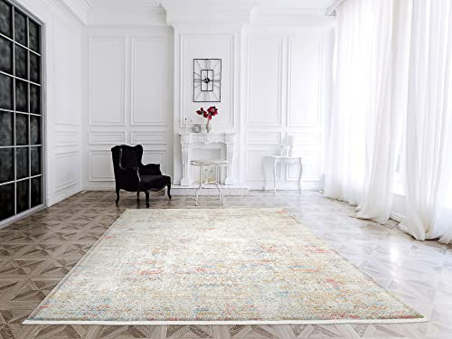 Mein Teppichmarkt Teppichträume werden wahr! Lucid Zina Designer Teppich Kurzflor dezenter Glanz hochwertige Qualität in Grau Hellblau Hellrot Größe: 160x230 cm Diele, Esszimmer, Flur, Kinderzimm