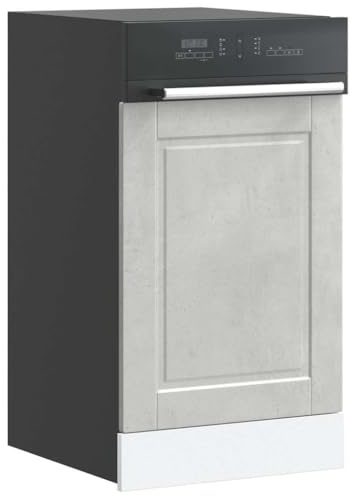 Owoxanthellate Dishwasher Front Panel Porto Concrete Grey 45x1.5x67 cm Engineered Wood Moisture Resistant Kitchen Cabinet Door Dishwasher Cover for Modern Kitchens