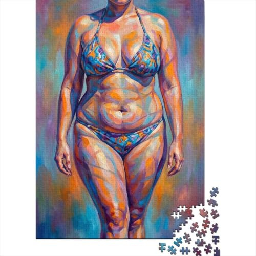 Vibrant Portrait of A Woman in A Bikini Jigsaw Puzzle for Adults, 1000 Pieces, 52x38cm/1000pcs, Relaxing Indoor Activity, Family Time And Time at Home