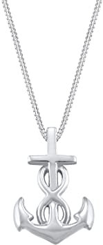 Elli Halskette Damen Anker Infinity Kreuz in 925 Sterling Silber