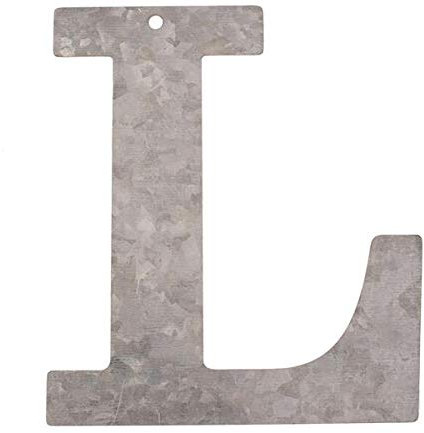 Glorex Metallbuchstabe L, verzinkt, Höhe 12 cm, Alphabet, Initialien, Wort, Begriff, Namen, Wandmontage, Silber, Dekoration, klassisch