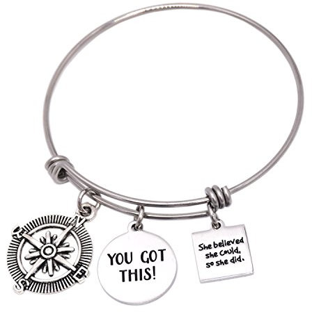 LParkin 2024 Geschenk zum Schulabschluss, mit Aufschrift You Got This Bracelet She Believed She Could So She Did, inspirierender Schmuck, motivierendes Geschenk, Krebsüberlebender, Geschenk,