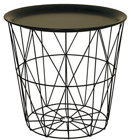 Sifcon Beistelltisch aus Metall, modern, klein, Schwarz
