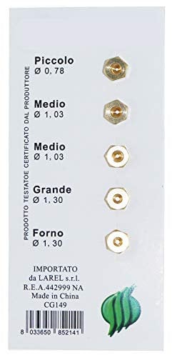 KIT 5 PEZZI UGELLI PER CUCINA GAS METANO Ø 6 MB
