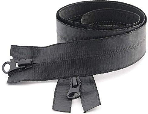 - Cerniera lampo n. 5, in nylon, invisibile, impermeabile, per cappotto, giacca, tenda, 1 pezzo, Nero , 60cm Single Slider