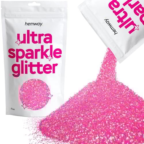 Hemway Ultra Sparkle Glitter - Baby Pink Iridescent | Fine Metallic Flakes for Resin & Epoxy Crafts | Supplies for Tumblers, Festival, Hair, Face, Body, Eye & Nail Art Decoration | 100 g