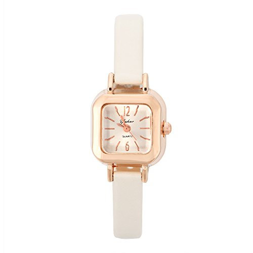 Damen-Quarzuhren, modische Damen-Armbanduhr, analog, Polyurethan-Armband (#01)
