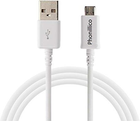 PHONILLICO Cable compatible avec Samsung Galaxy A10 / A7 2018 / A6 2018 / A6 PLUS 2018 / A7 2015 / A5 2015 / A5 2016 / A3 2015 / A3 2016 - USB 2.0 Blanc 1 Metre