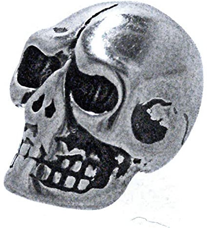 Kiss of Leather zierliche Bartperle Haarperle Totenkopf aus Edelstahl 4mm Innendurchmesser